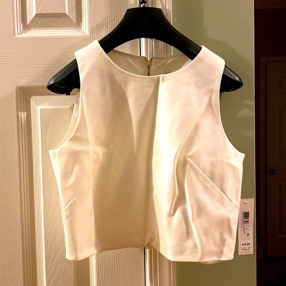 NWT! Eliza J zip crop top